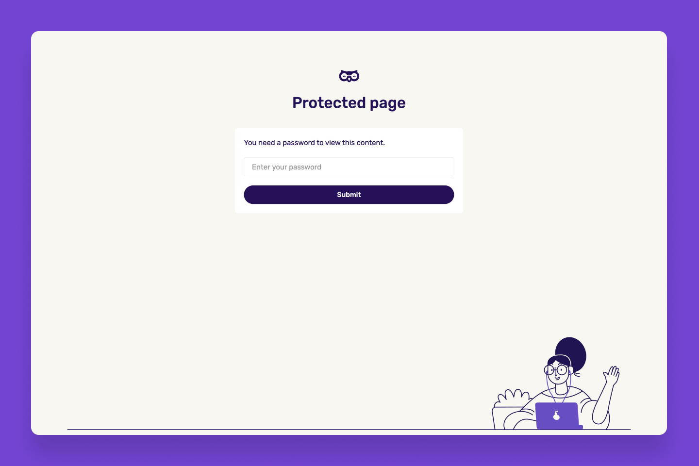 Password protected page